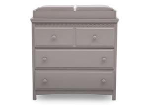 Delta Children Grey (026) Emerson 3 Drawer Dresser with Changing Top, Front View a2a 9