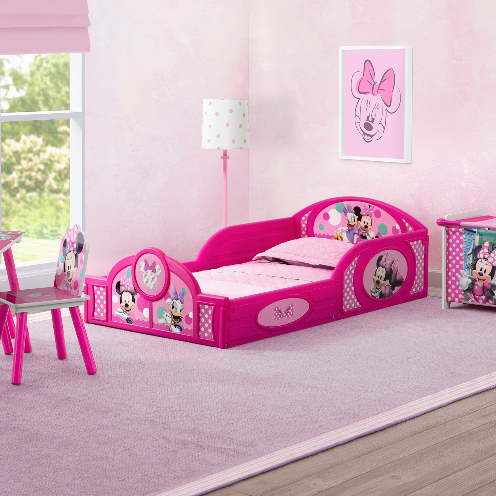 Minnie Mouse 4 Piece Toddler Room in a Box Set Includes Sleep and Pl Delta Children