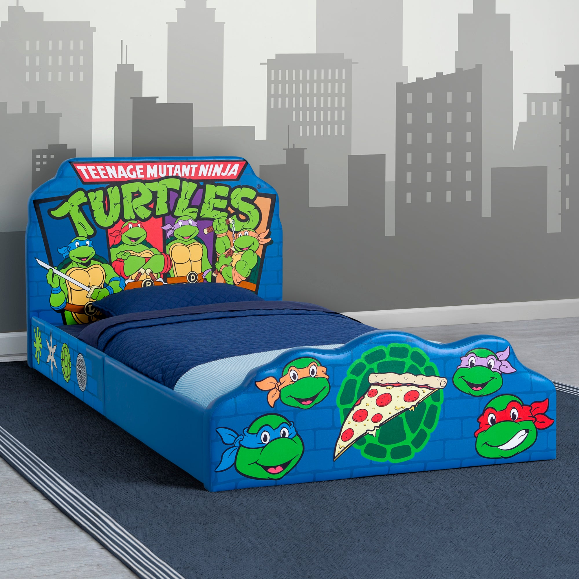 Teenage Mutant Ninja Turtles Upholstered Twin Bed | Delta Children, image size:2000x2000