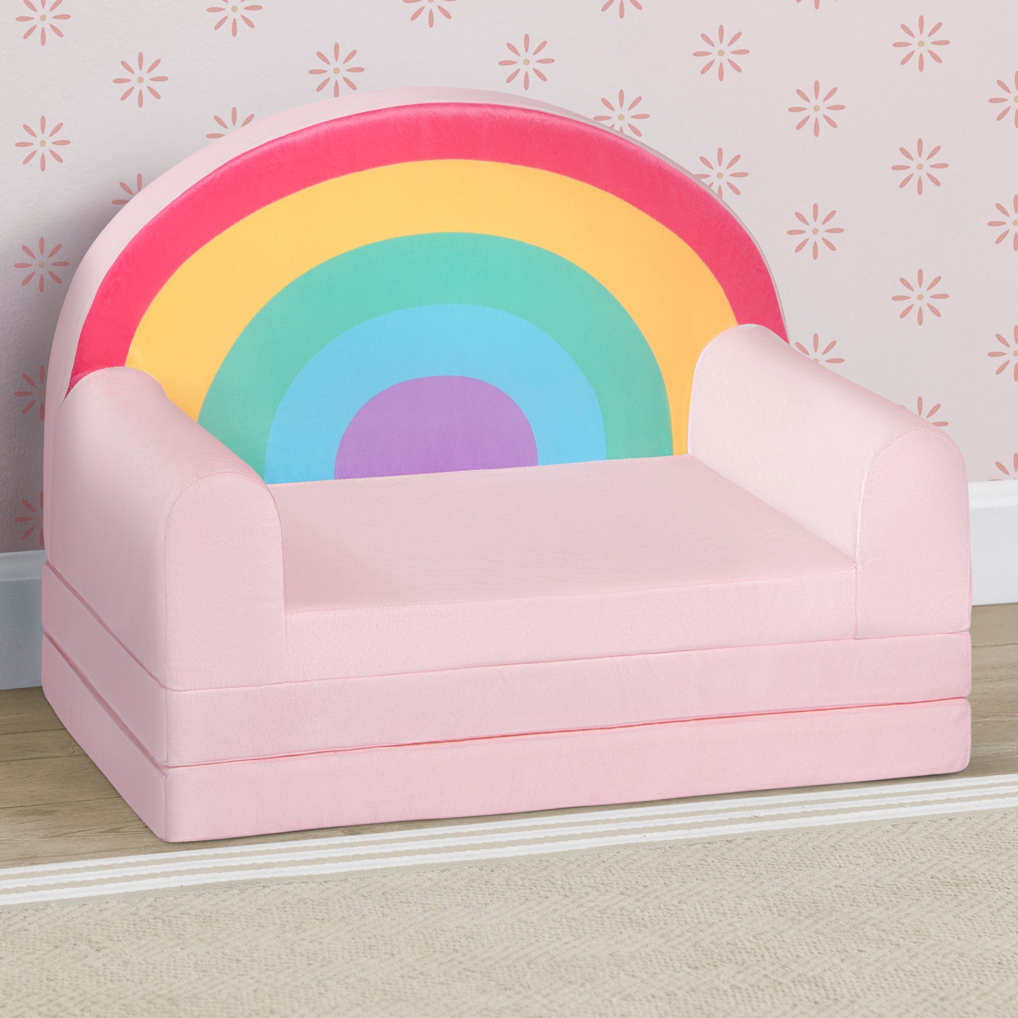 Cozee Rainbow Figural Flip-Out 2-in-1 Convertible Chair to Lounger