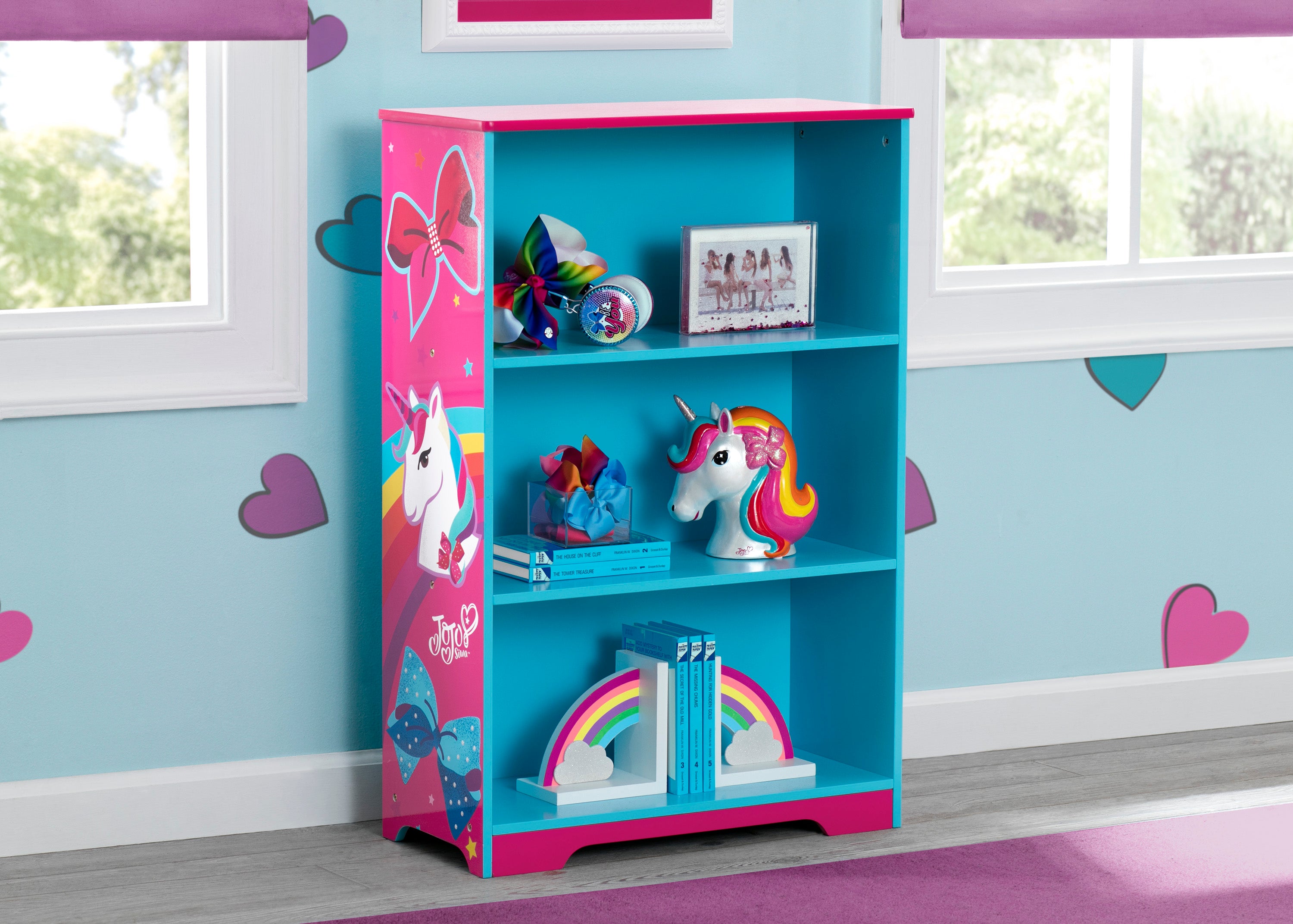 delta children unicorn bookcase Rainbow & Unicorn Deluxe 3-Shelf Bookcase