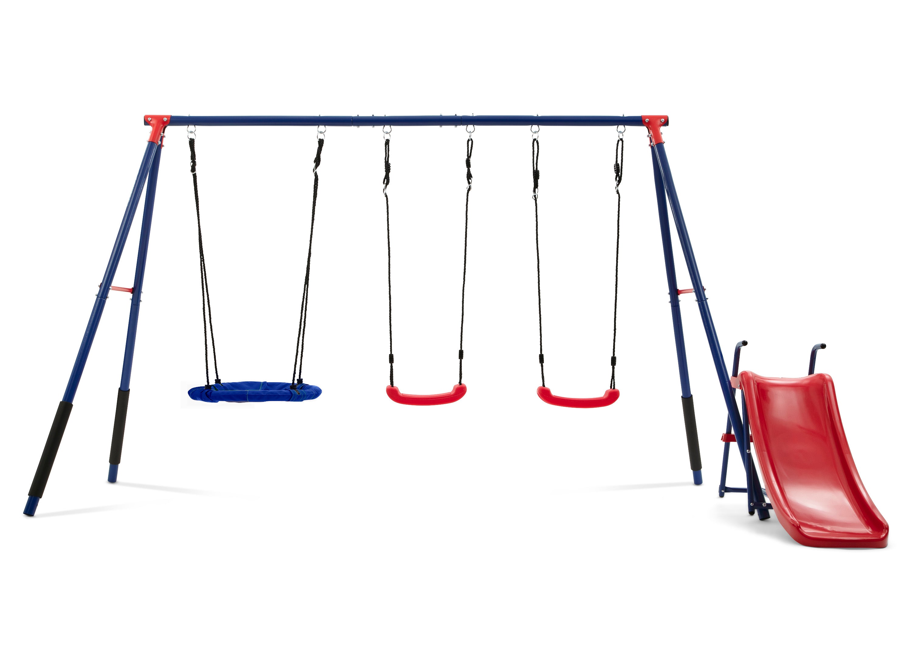 FunZone Outdoor Metal 4-Piece Swing Set - Includes 2 Swings