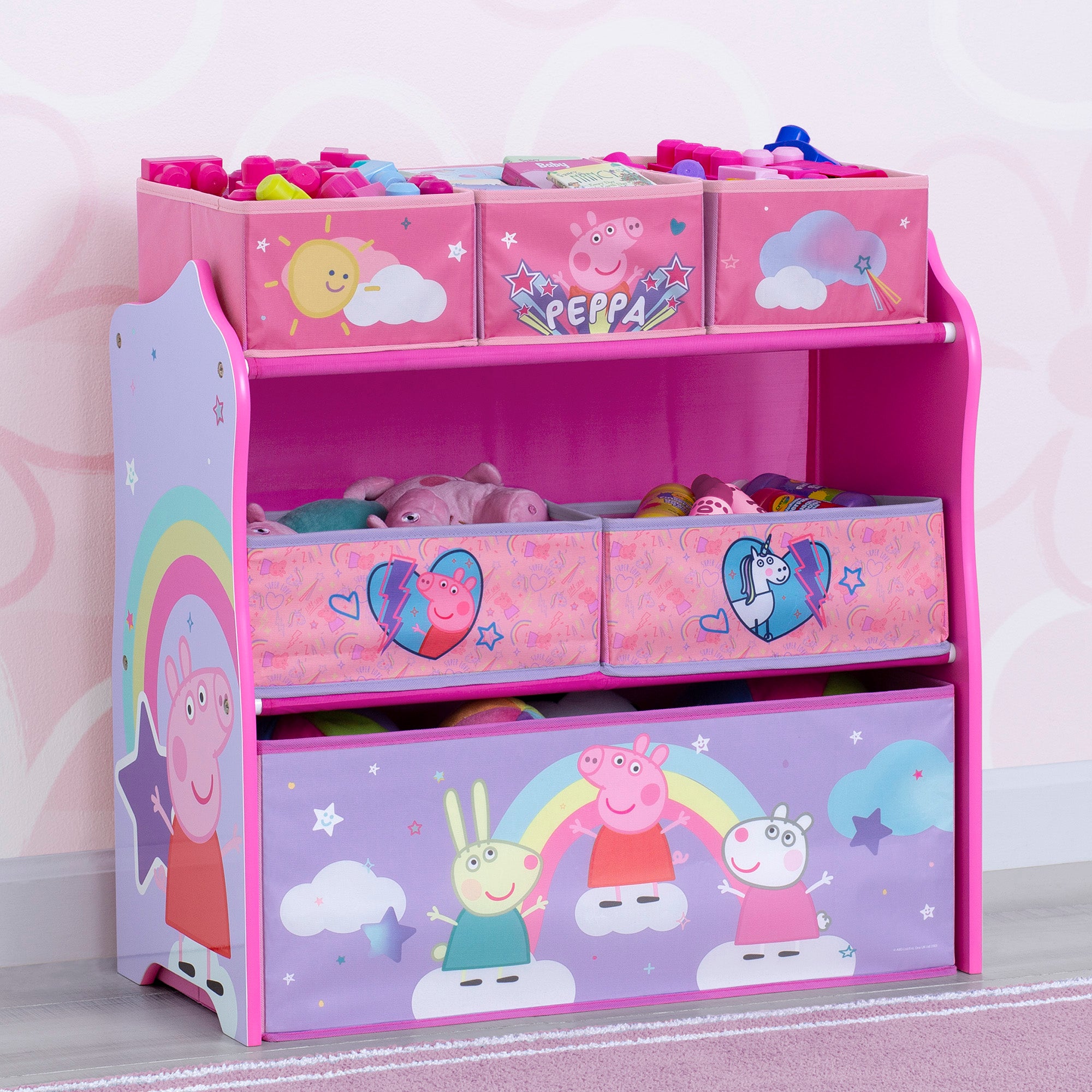 Corbeille Pliable Peppa Pig Licence Officielle 36x36x58 Cm - Rangement Jouets Enfants
