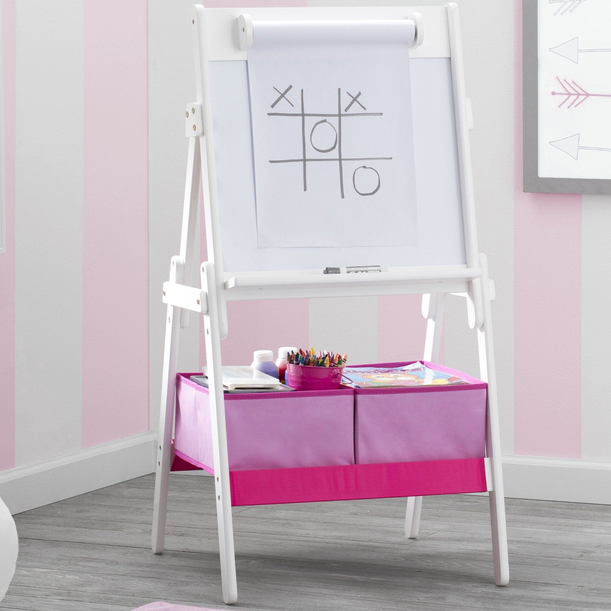 delta children's art easel Delta Children Classic Kids Whiteboard/Dry Erase Easel with Storage, Bianca White