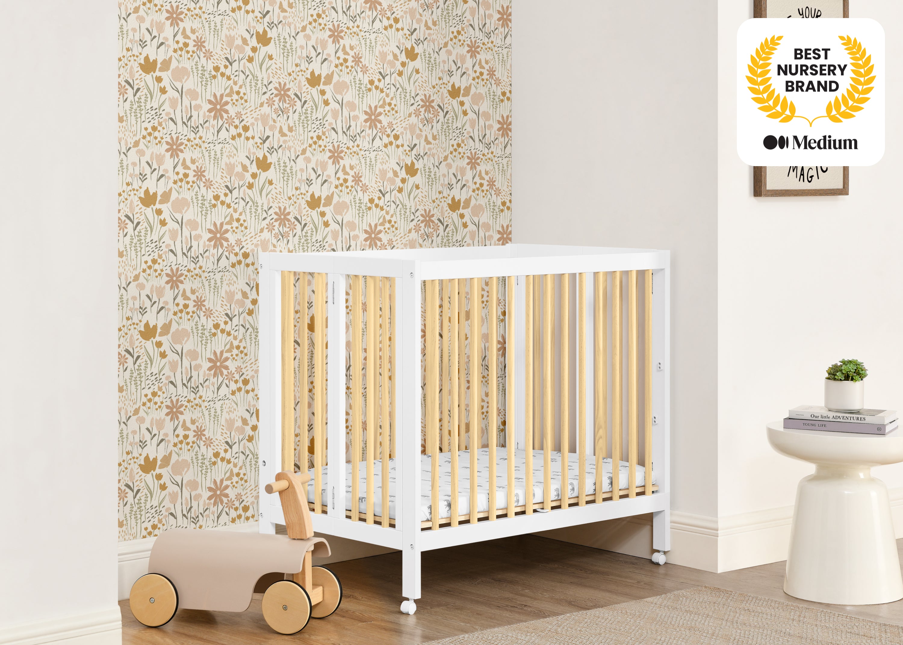 Mia Portable Folding Mini Crib with Mattress Delta Children