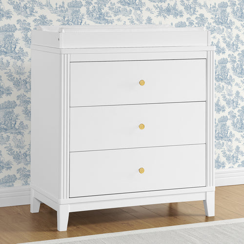 Eloise 3 Drawer Dresser with Changing Top and Interlocking Drawers
