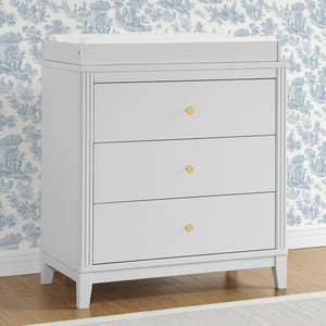 Eloise 3 Drawer Dresser with Changing Top and Interlocking Drawers 10