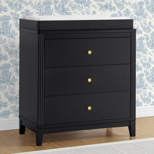 Eloise 3 Drawer Dresser with Changing Top and Interlocking Drawers