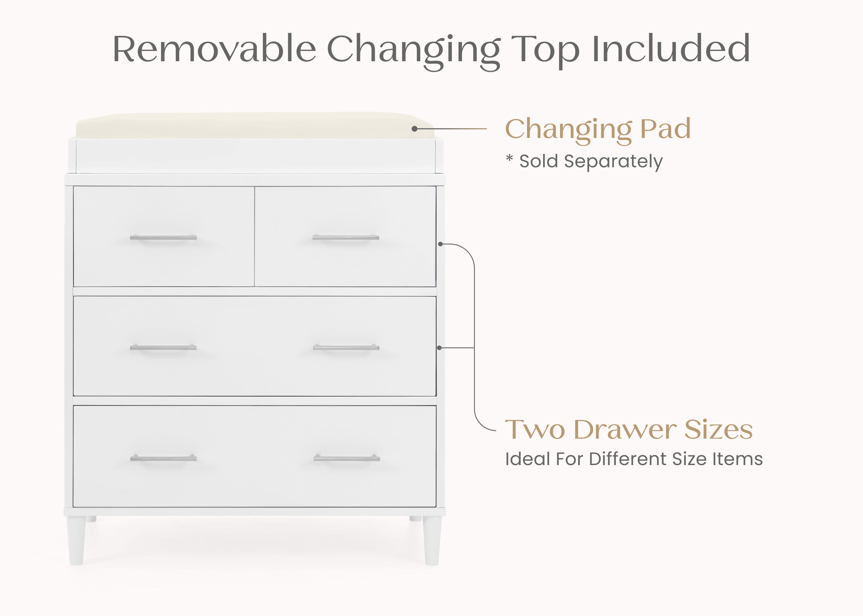 Delta Children Classic 4 Drawer Dresser with Changing Top in Antique White Delta Children Classic 4 Drawer Dresser with Changing Top in Antique White