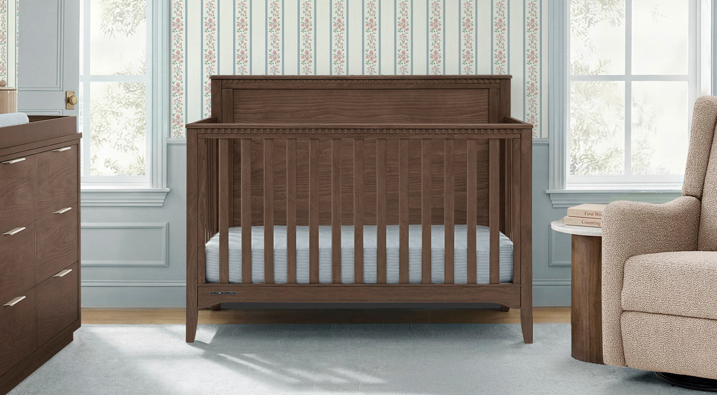 brown crib and dresser set Keepsake 2-In-1 Crib, Dresser, Topper With Mattress