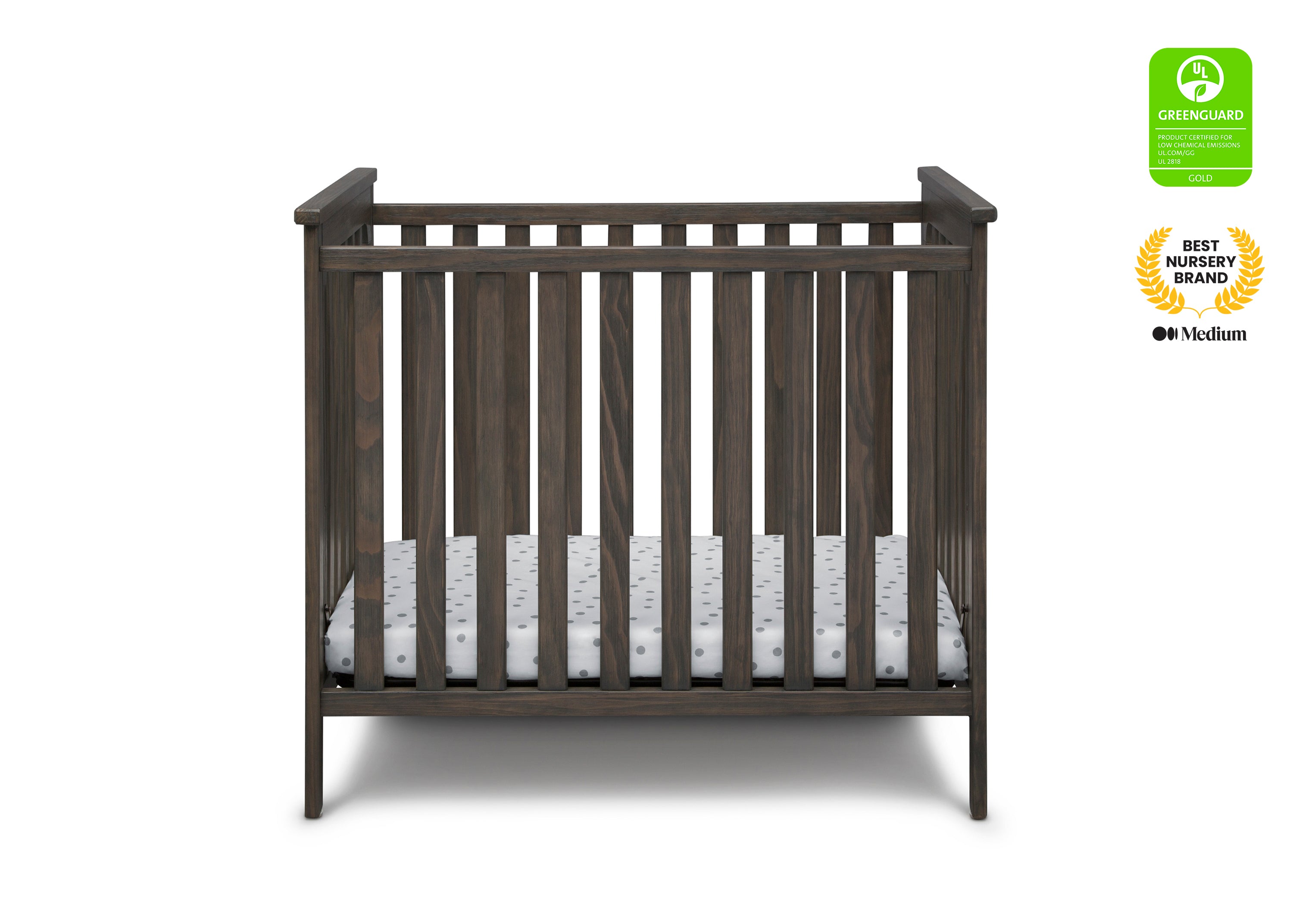 Delta Children Rustic Grey Baby Cribs Monterey Mini Crib With
