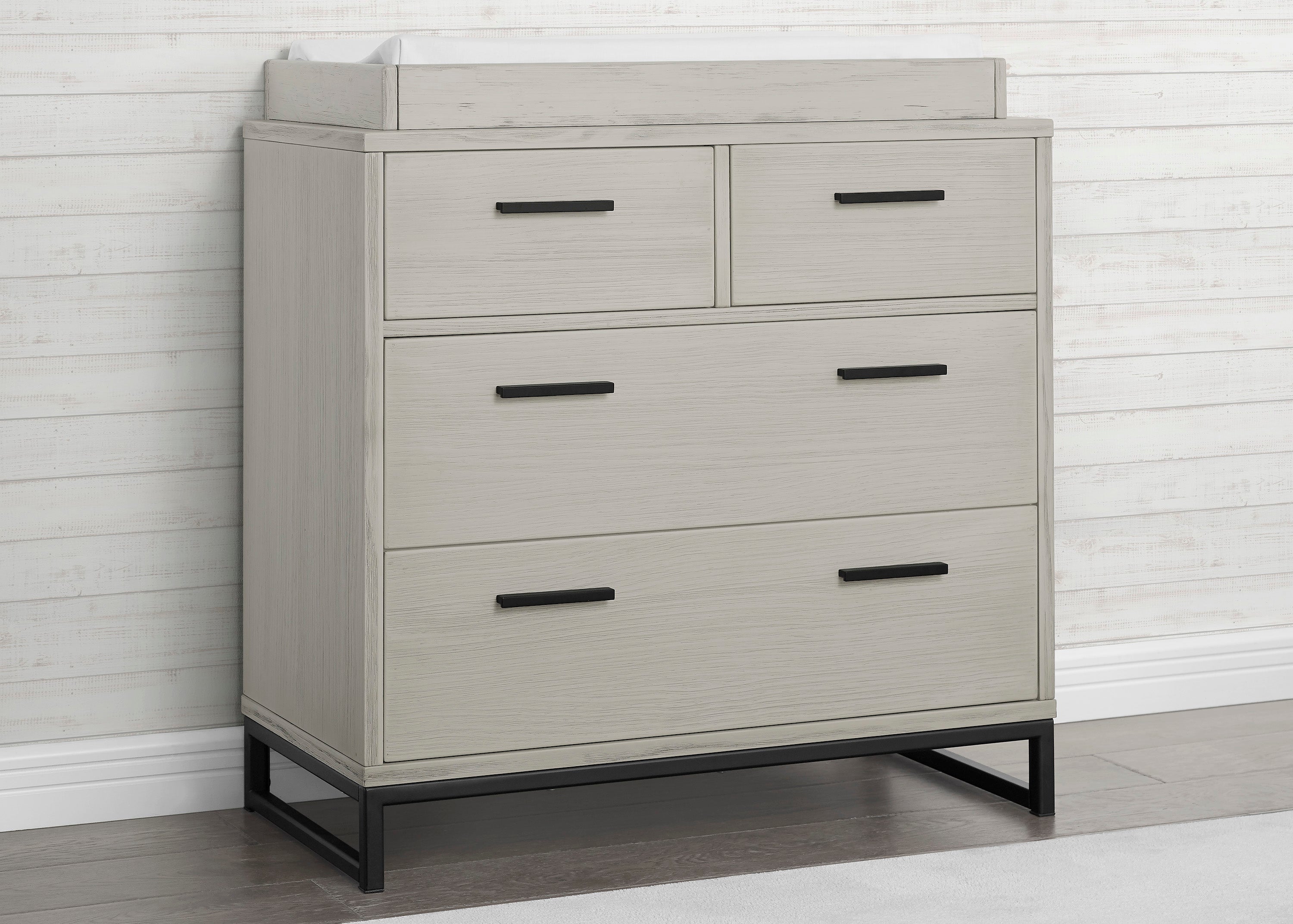 Foundry 4 Drawer Dresser with Changing Top and Interlocking Drawers Foundry 4 Drawer Dresser with Changing Top and Interlocking Drawers