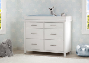 Simmons Kids Bianca White (130) Avery 6 Drawer Dresser with Changing Top, Hangtag View 0
