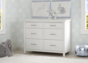 Simmons Kids Bianca White (130) Avery 6 Drawer Dresser with Changing Top, Room View 2