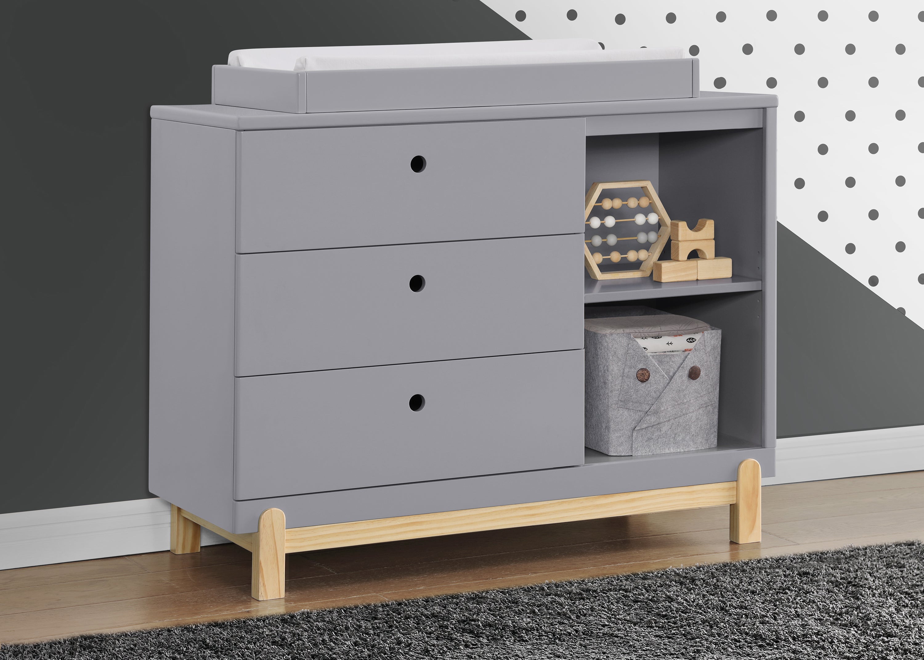Poppy 3 Drawer Dresser with Cubbies Poppy 3 Drawer Dresser with Cubbies