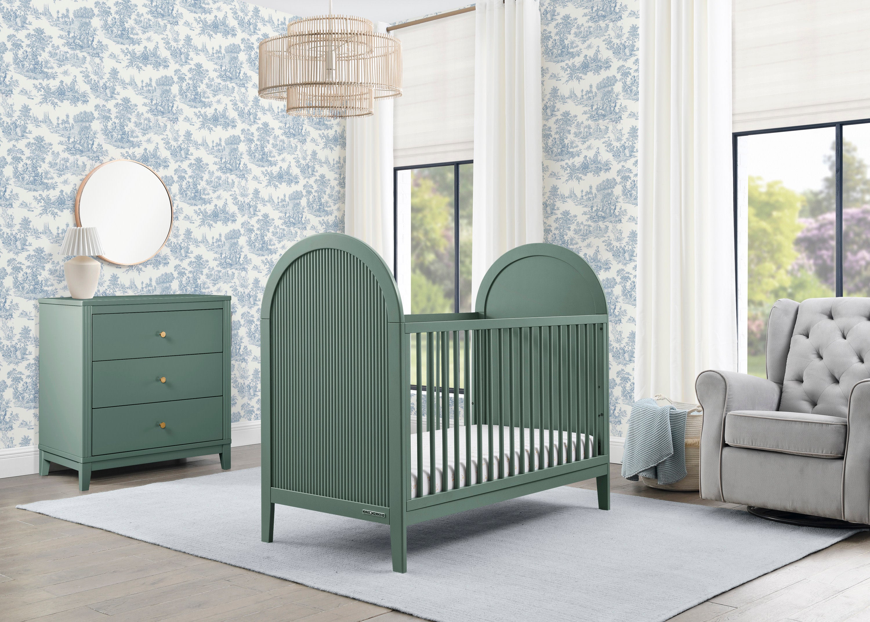 Delta Children Eloise 4-in-1 Convertible Crib - Greenguard Gold Certified - Grassy Glen Delta Children Eloise 4-in-1 Convertible Crib - Greenguard Gold Certified - Grassy Glen