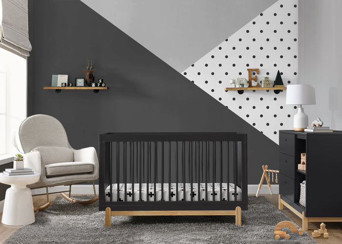 Poppy 4-in-1 Convertible CribMidnight Grey with Natural (1372)