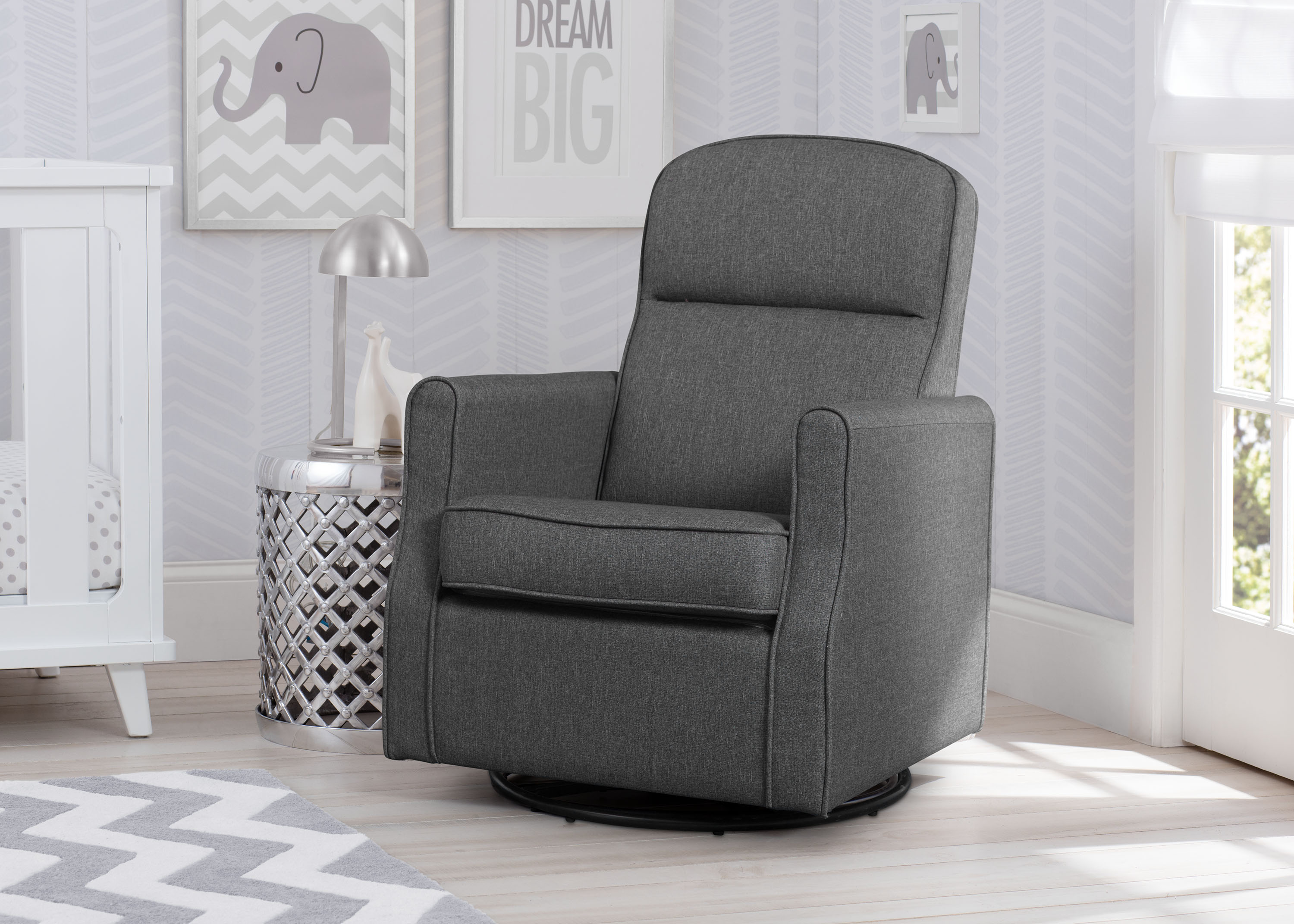 delta children emmie electronic power recliner and swivel glider Blair Slim Nursery Glider Swivel Rocker Chair