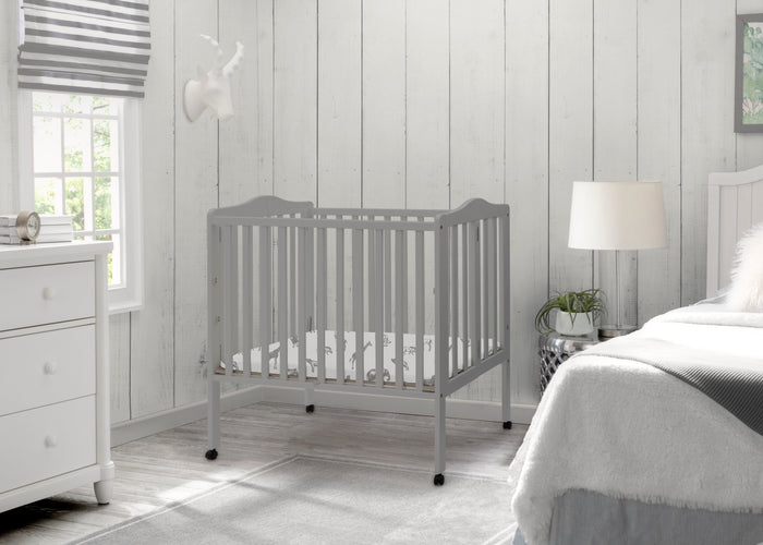 Folding Portable Mini Baby Crib with 1.5-inch MattressGrey (026)