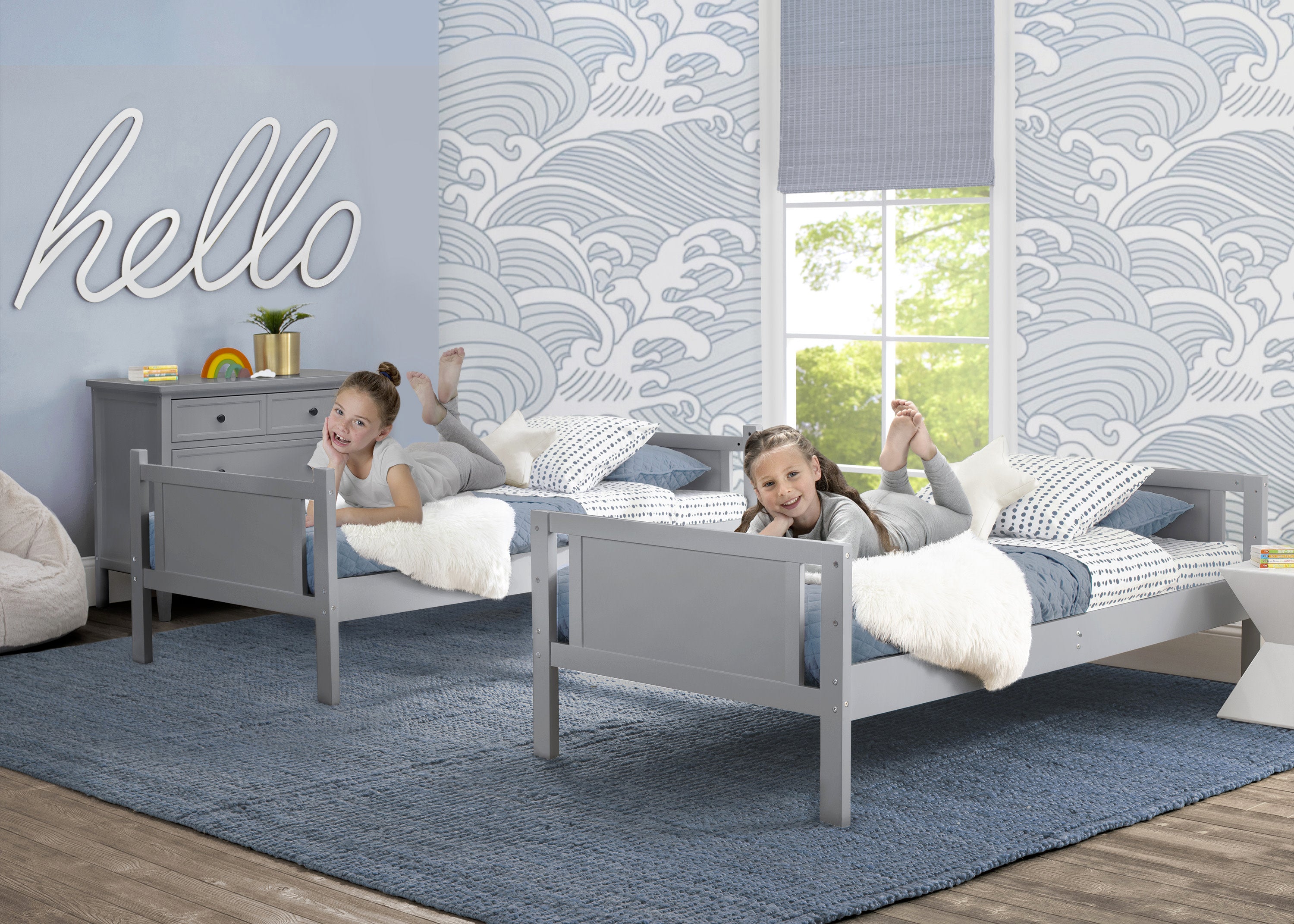 Convertible Twin Bunk Bed with Ladder and Guardrails - Delta Children