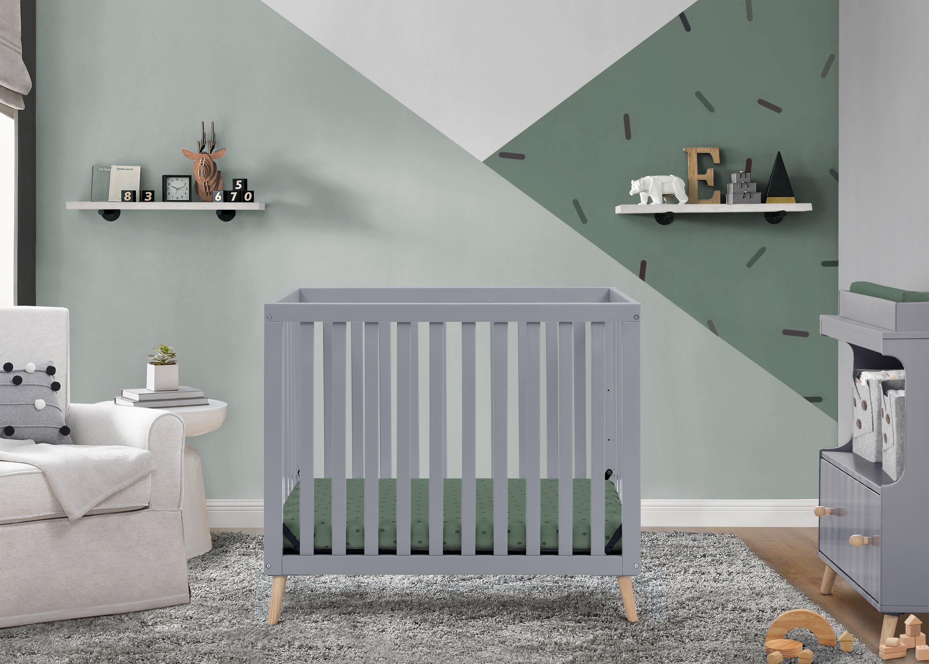 Essex Convertible Mini Baby Crib with Mattress