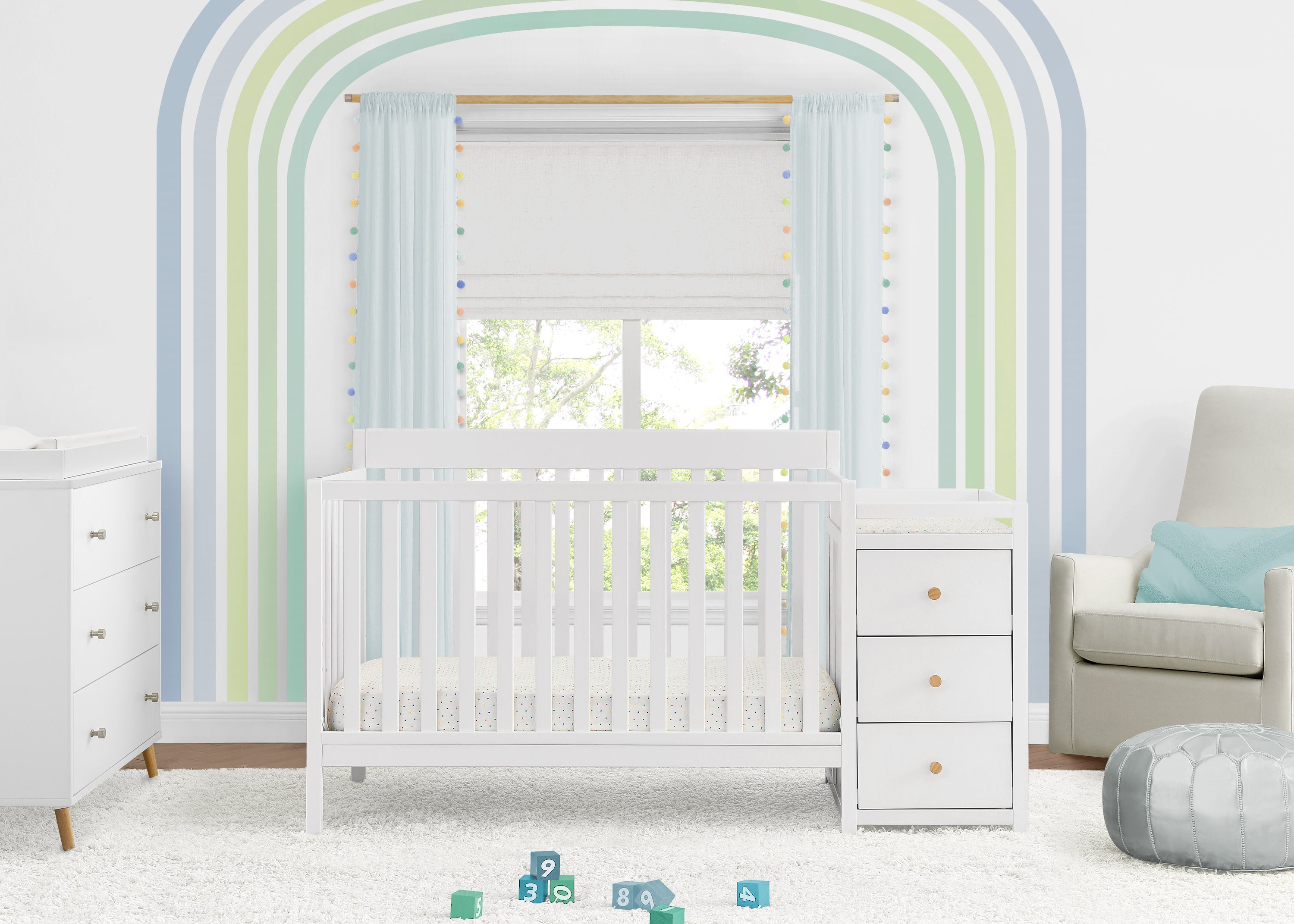 Flynn 5-in-1 Convertible Crib and Changer - Delta Children