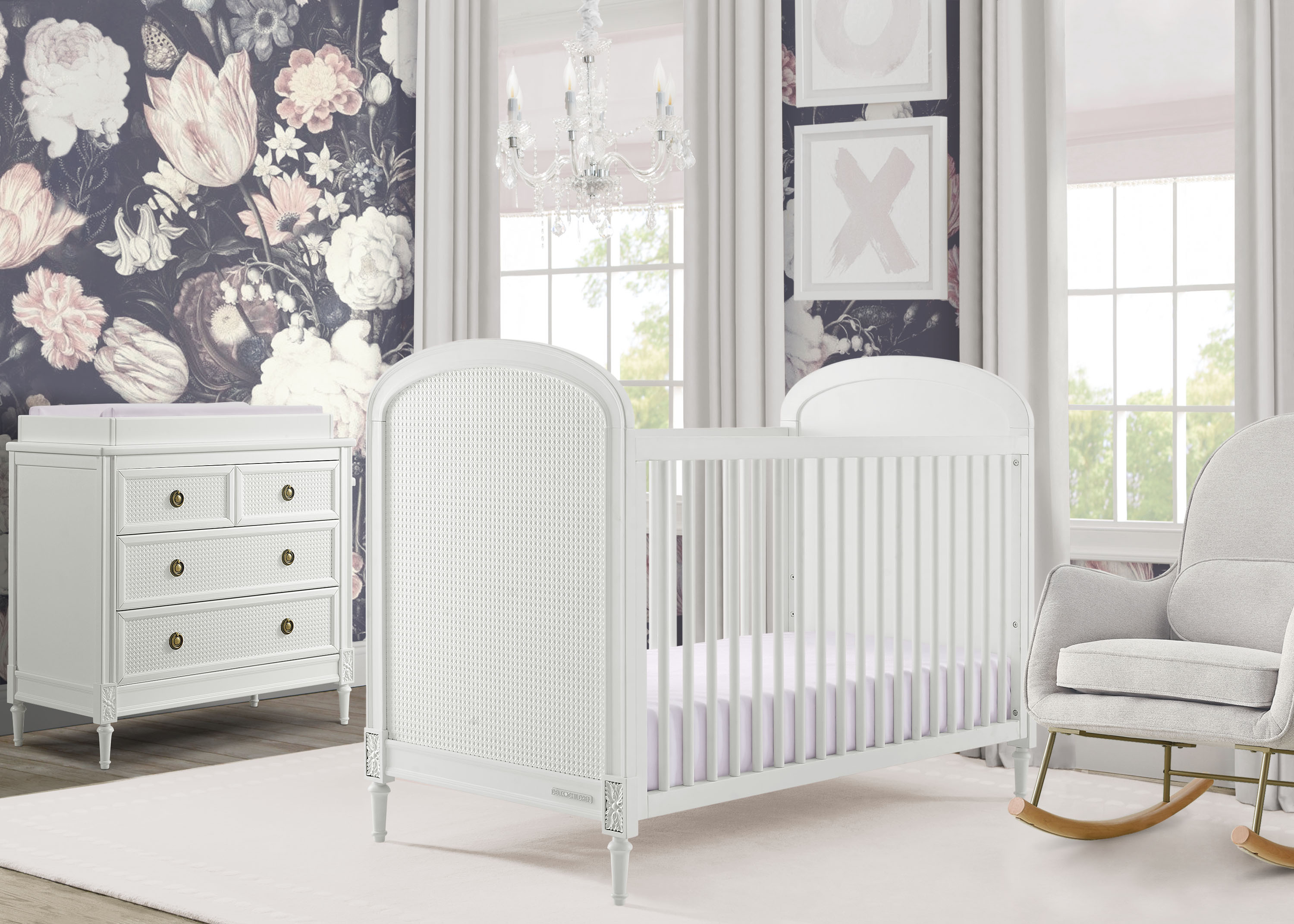 Madeline 4 in 1 Convertible Crib Delta Children Color White Natural