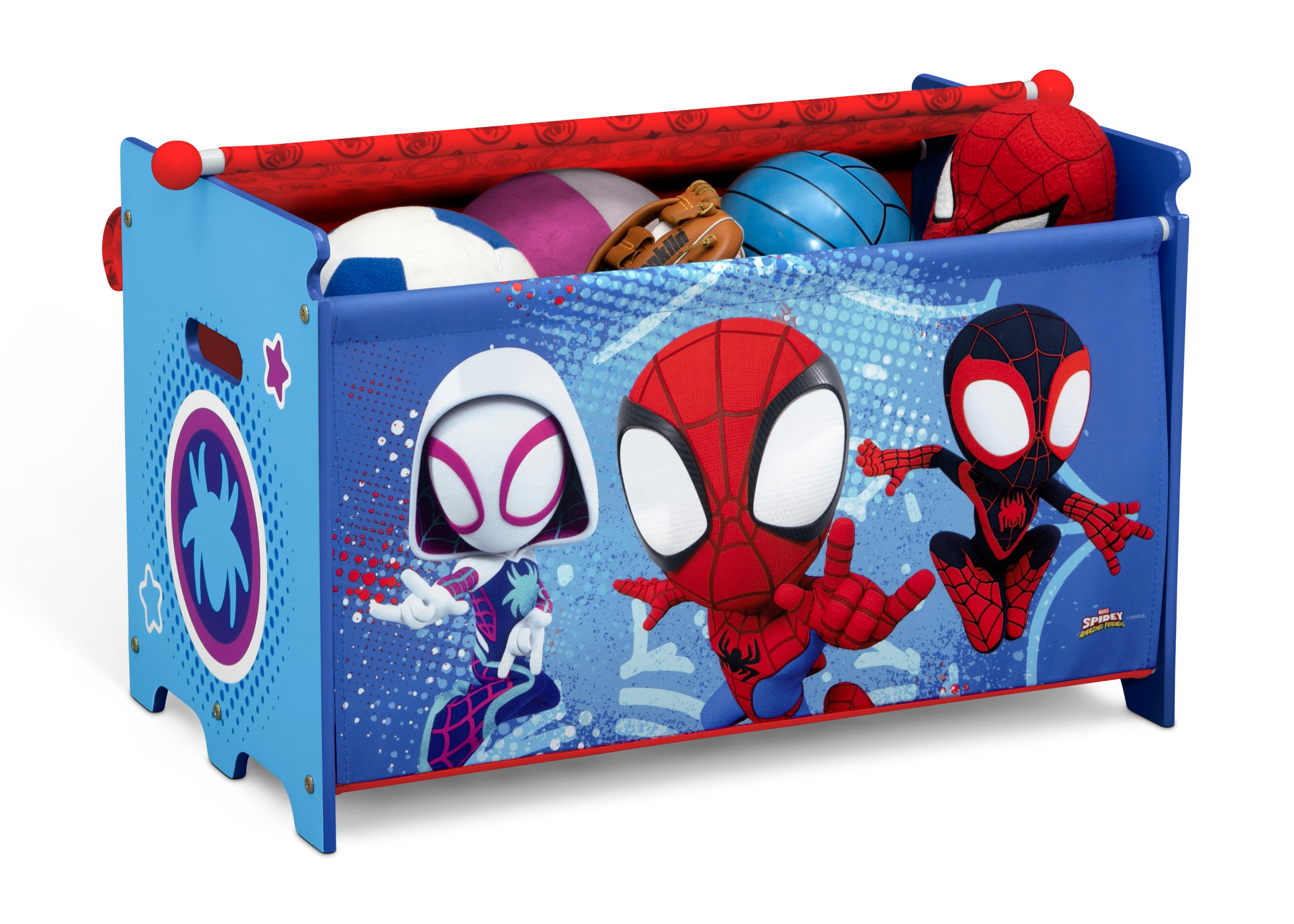 Spidey and His Amazing Friends Toy Box with Retractable Fabric Top