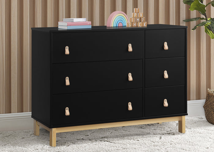 babyGap Legacy 6 Drawer Dresser with Leather Pulls and Interlocking DrawersEbony with Natural (1482)