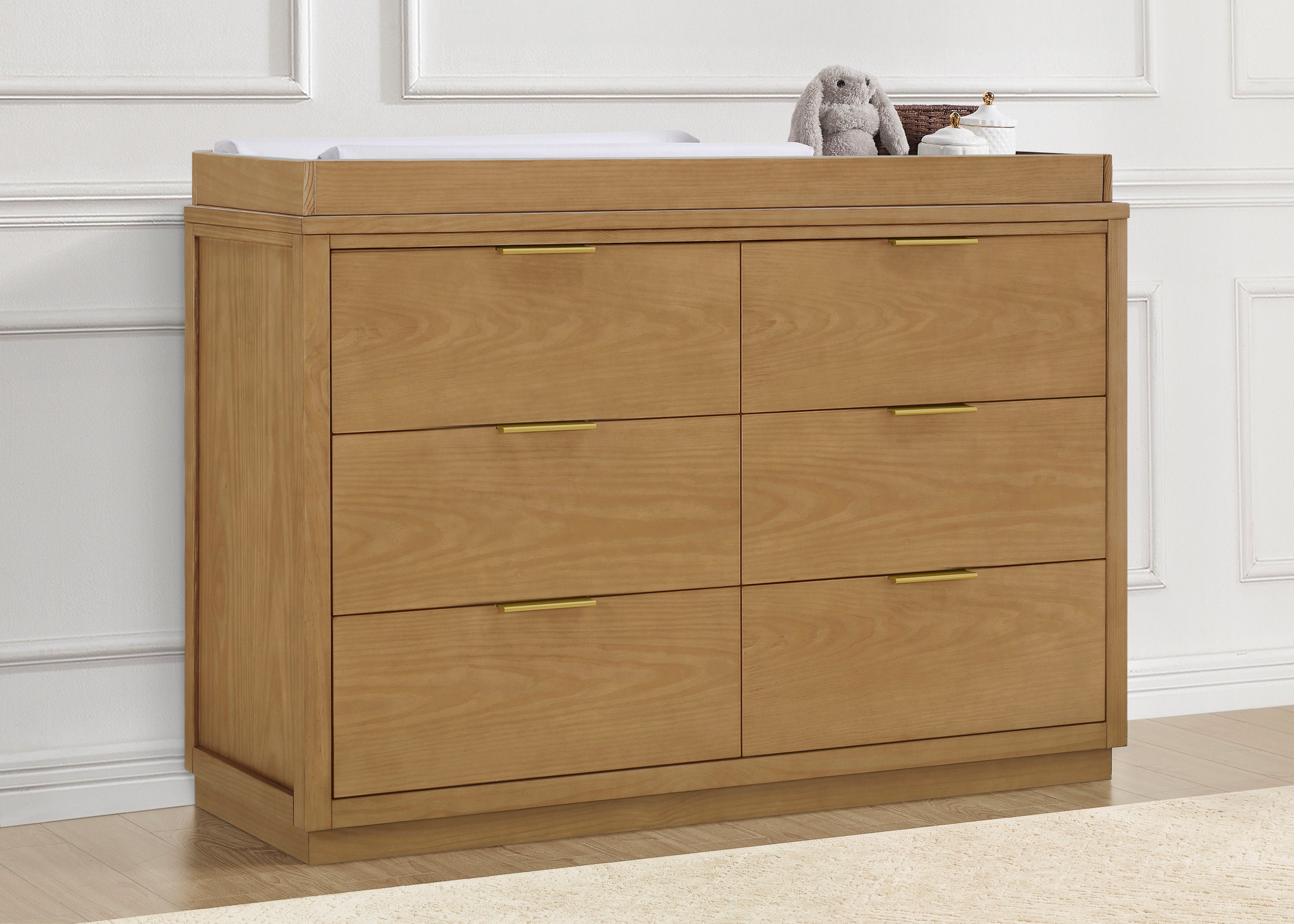 y215f☆6(ROKU) VELOUR ALL IN ONE Forever 6 Drawer Dresser with Interlocking Drawers