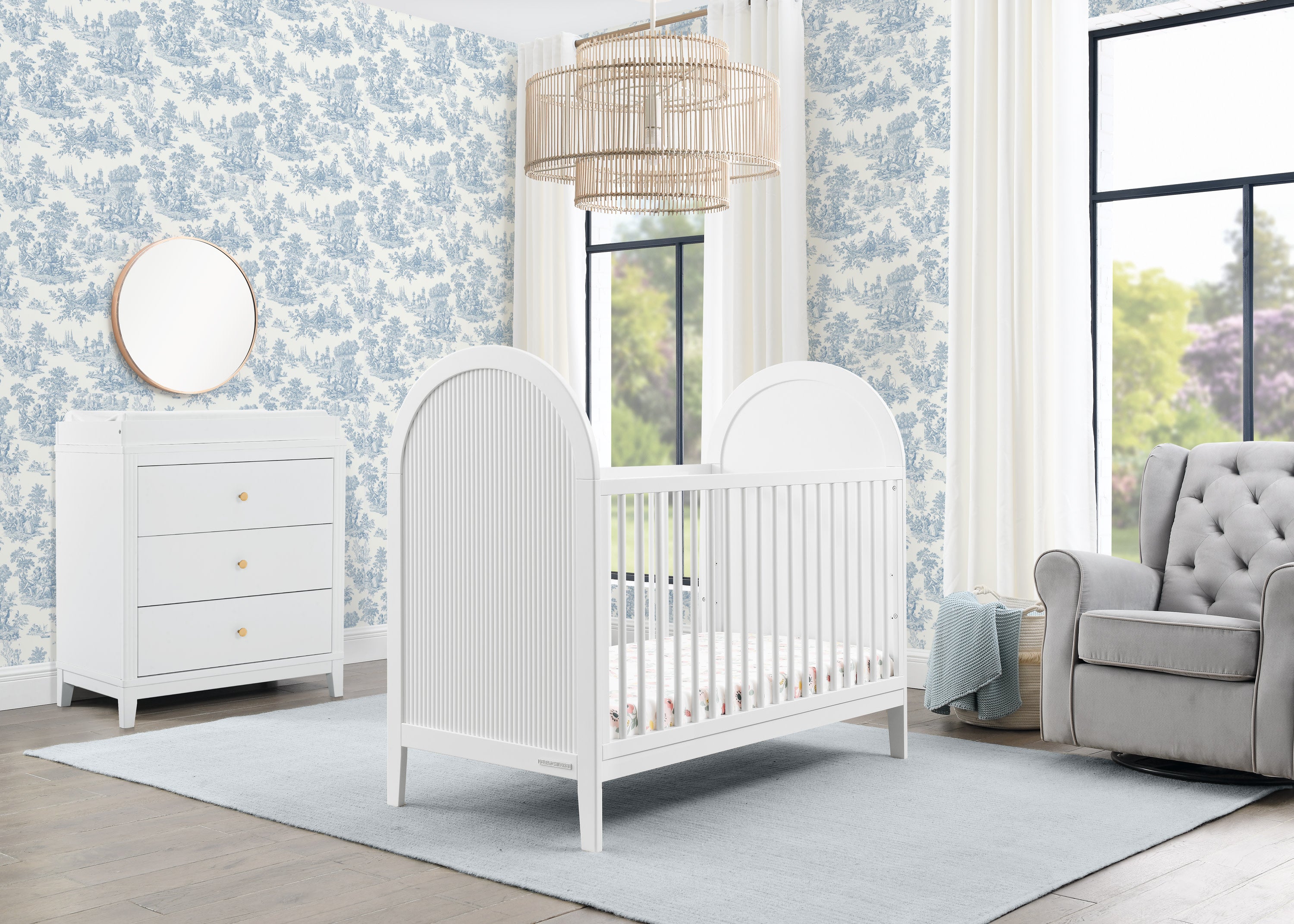 Complete The Look for Eloise 3 Drawer Dresser with Changing Top and Interlocking Drawers