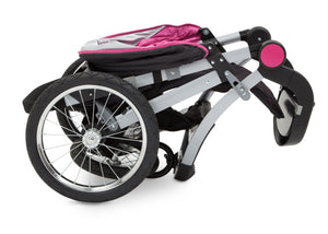 Delta Children J is for Jeep Brand Trek Pink Tonal (656) Cross Country All Terrain Jogging Stroller Folded c5c 17