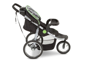 Delta Children J is for Jeep Brand Fairway (340) Cross Country All Terrain Jogging Stroller Right Side View, with Canopy, Child Tray f3f 29