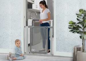 Adjustable Baby Safety Gate - Easy Fit Pressure Mount Design with Walk-Through Door Cool Grey (1216) 0