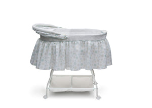 Delta Children Lots-A-Dots (371) Ultimate Sweet Beginnings Bassinet, Full Side View with Canopy Detail, g2g 6