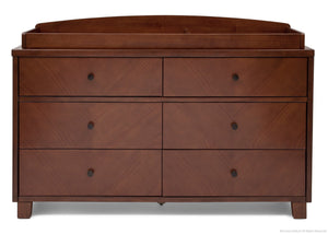 Simmons Kids Espresso Truffle (208) Chevron 6 Drawer Dresser, Front View with Changing Top b3b 6