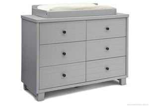 Simmons Kids Grey (026) Rowen Double Dresser (320030), Side View with Topper and Props a4a 0
