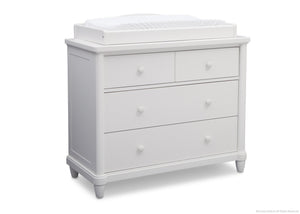 Bianca White (130) Belmont 4 Drawer Dresser, Side View with Props b2b 1