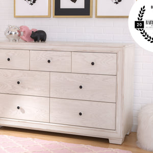 Simmons Kids Antique White (122) Ravello 7 Drawer Dresser, Hangtag View, a1a 0