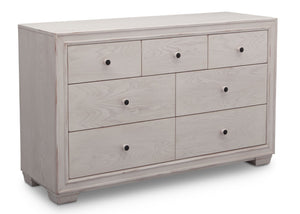 Simmons Kids Antique White (122) Ravello 7 Drawer Dresser, Angled View, a3a 3
