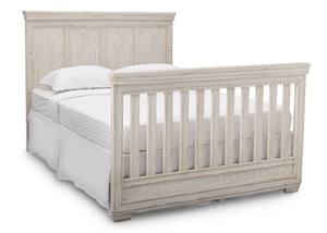 Simmons Kids Antique White (122) Ravello Crib 'N' More, Angled Conversion to Full Size Bed View, b6b 12