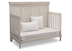 Simmons Kids Antique White (122) Ravello Crib 'N' More, Angled Conversion to DayBed View, b5b 11