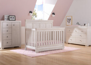 Simmons Kids Antique White (122) Ravello Crib 'N' More, Room View, b1b 1