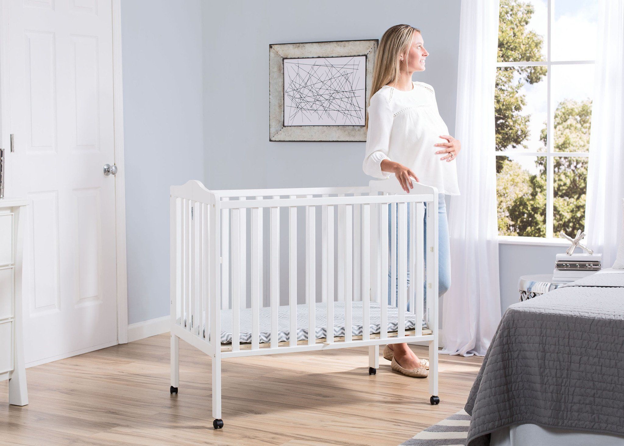 Portable Folding Crib with Mattress Delta Children