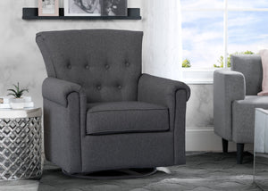 Delta Children Charcoal Grey (931) Harper Nursery Glider Swivel Rocker Chair (525310), Adult Room, c2c 2