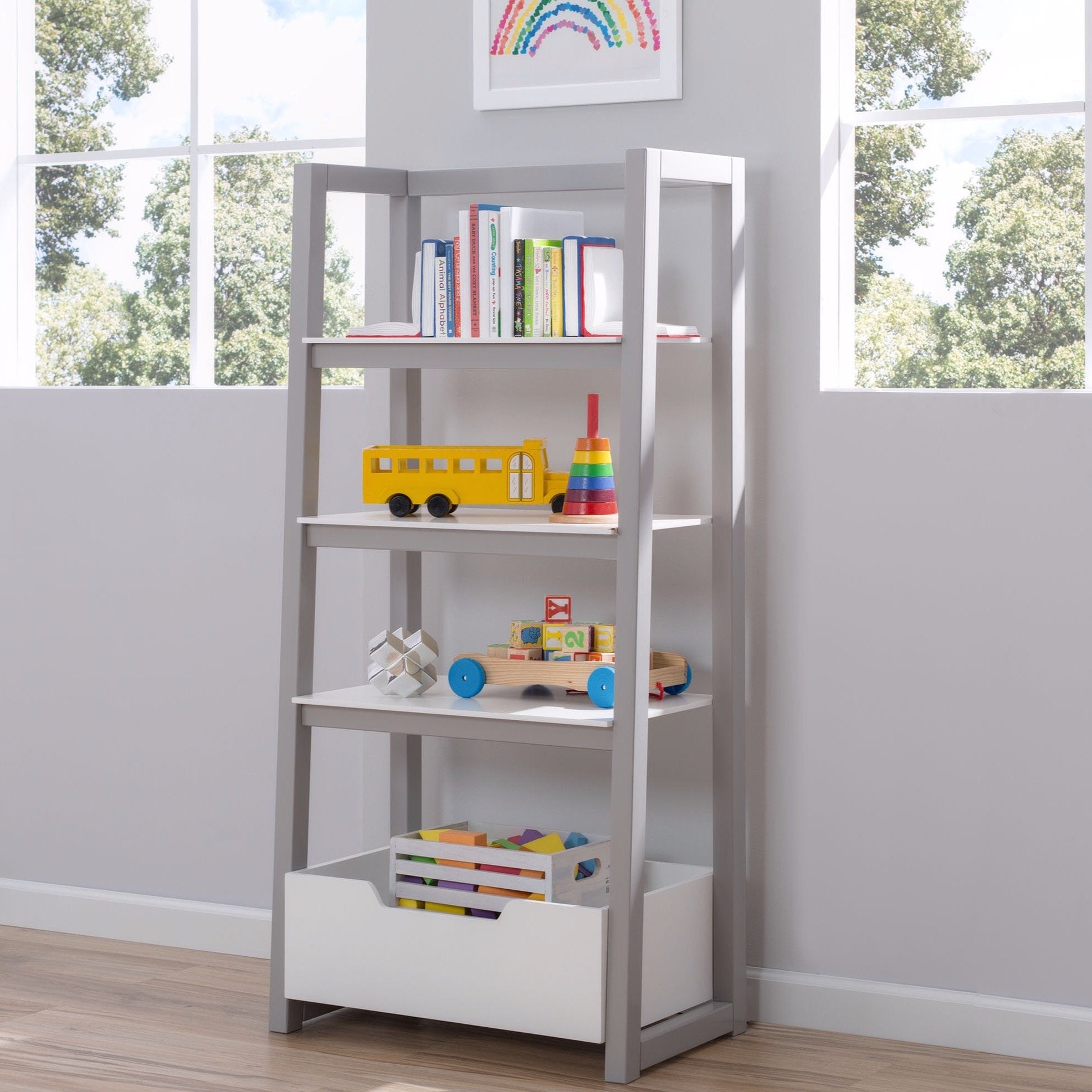 Nursery ladder shelf deals
