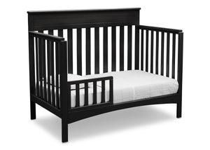 Delta Children Black (001) Fabio 4-in-1 Crib, Right View with Toddler Guardrail a3a 6
