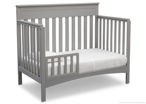 Delta Children Grey (026) Fabio 4-in-1 Crib Side View, Toddler Bed Conversion with Toddler Guardrail c4c 11