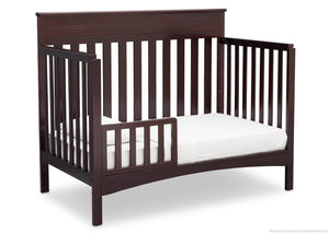 Delta Children Dark Chocolate (207) Fabio 4-in-1 Crib Side View, Toddler Bed Conversion with Toddler Guardrail d4d 23