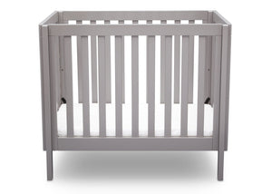 Delta Children Grey (180) Bennington Elite Mini Crib with Mattress, Front View, c2c 6